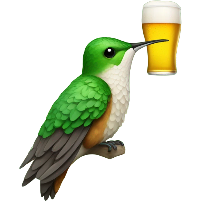 hummingbird holding a beer emoji