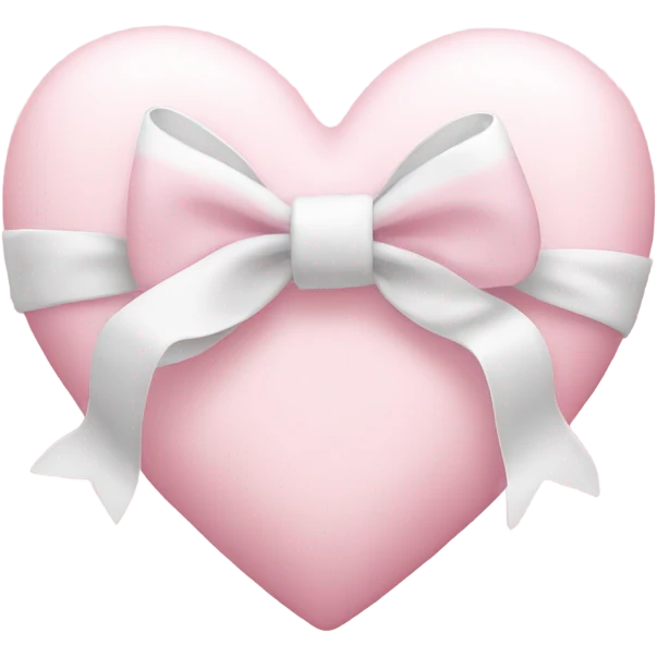 Pastel pink heart with white bow emoji