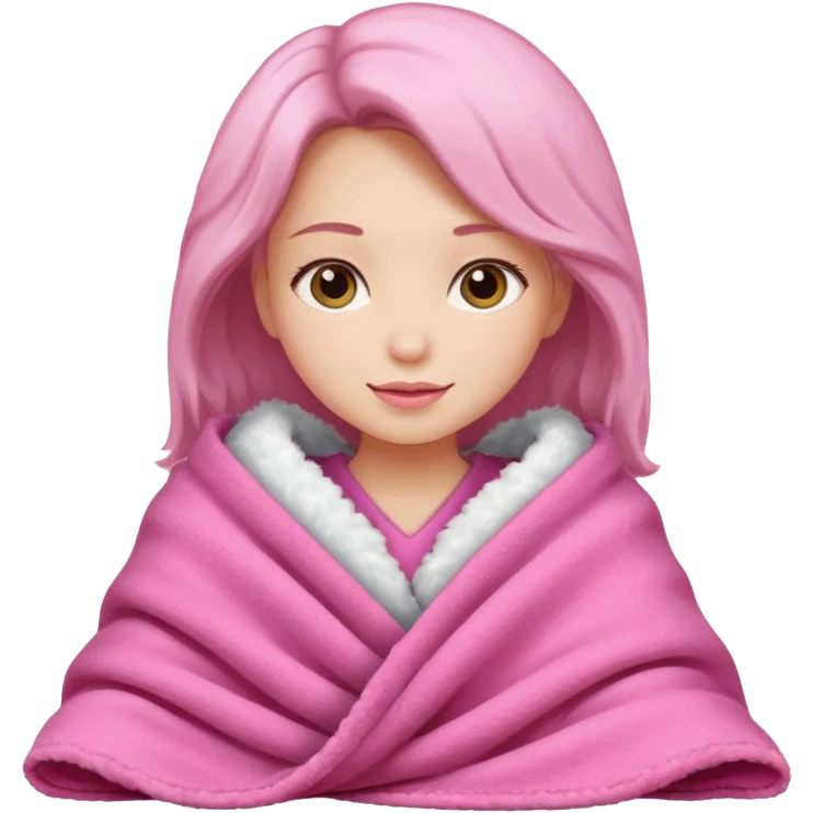 Girl selling pink blanket  emoji