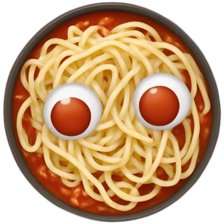 tomato sauce spaghetti in a flat dish emoji