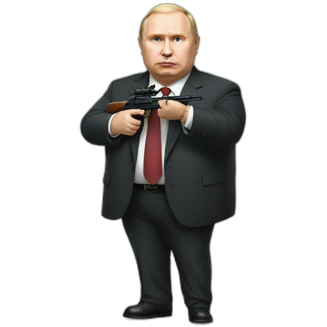 Vladimir Poutine morbidly obese Shooting nobody full body emoji