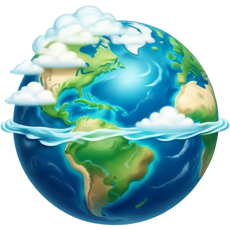 Cinematic Realistic Earth Emoji, depicted with vibrant blue oceans, clouds, and lush green continents rendered in exquisite detail, high shine, and a soft radiant glow that captures the dynamic, life-sustaining beauty of our home planet. emoji