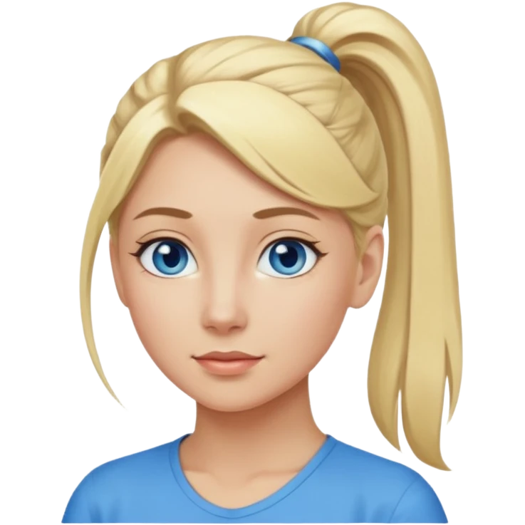 blonde WOMAN pony tail emoji