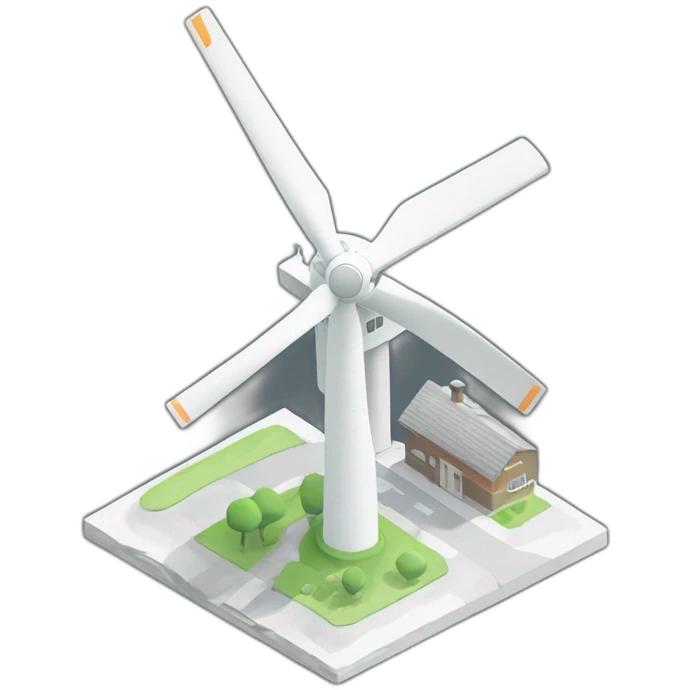 wind turbine，isometric view emoji