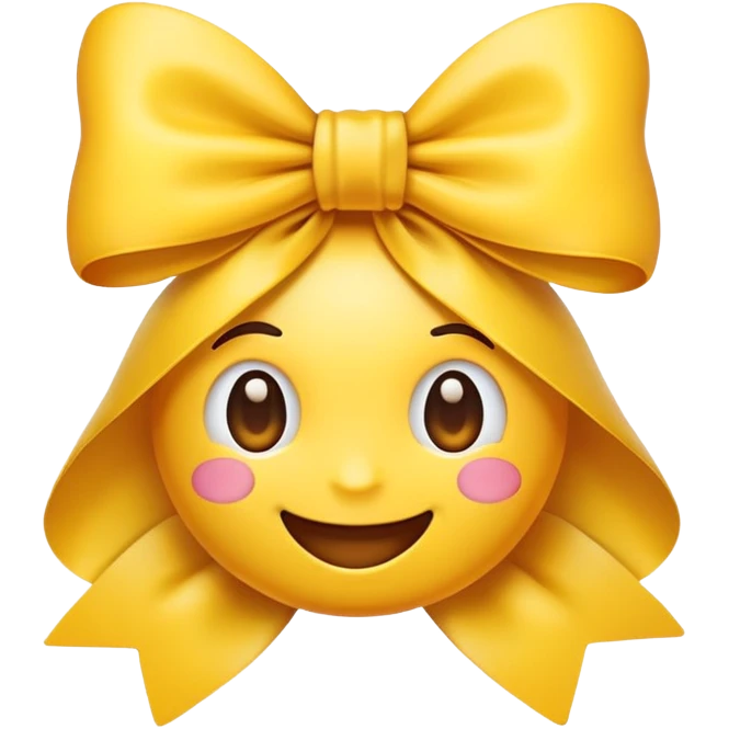 cute emoji with a bow emoji