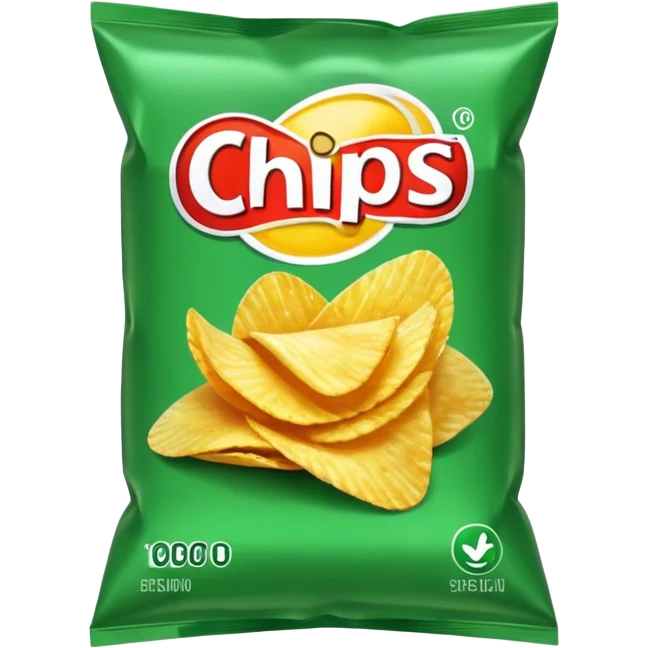 green pacaged chip without writing emoji