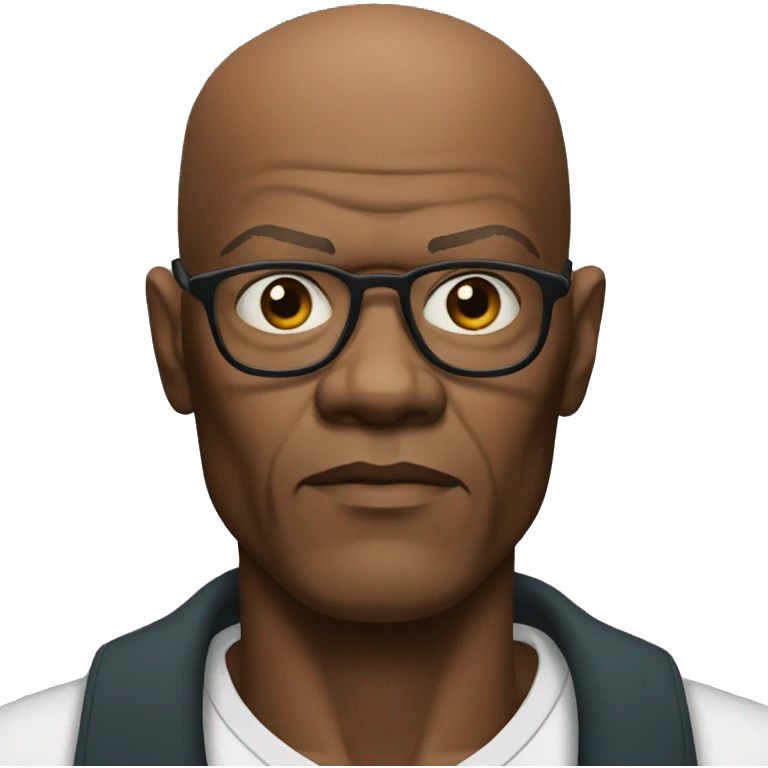 bald samuel l jackson serious emoji