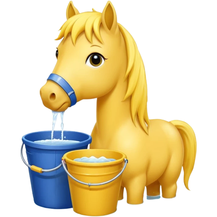 yellow pony drinking emoji