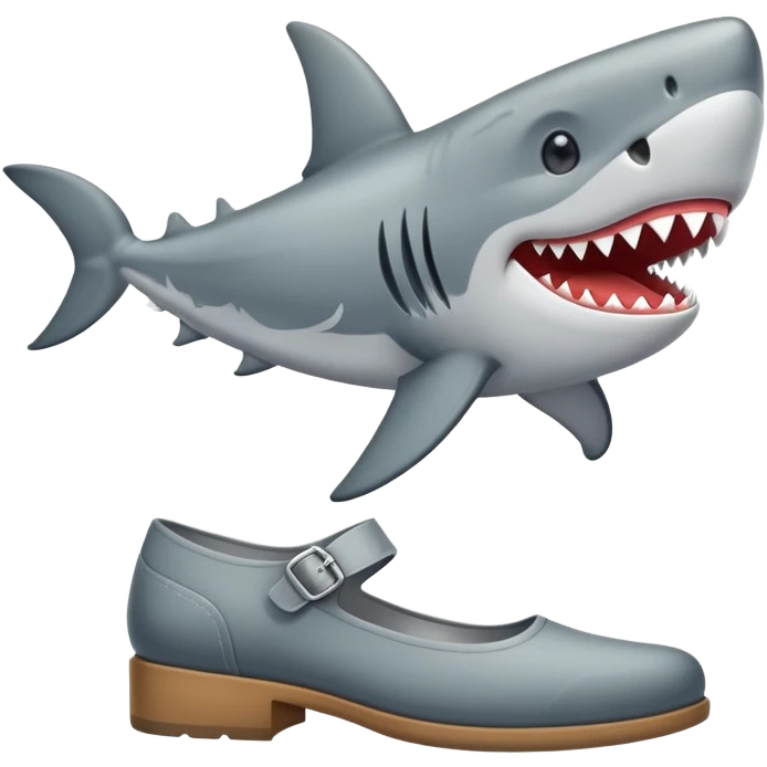 un tiburón con zapatos  emoji
