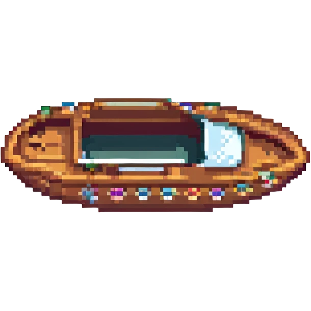 glass boat, top-down view emoji