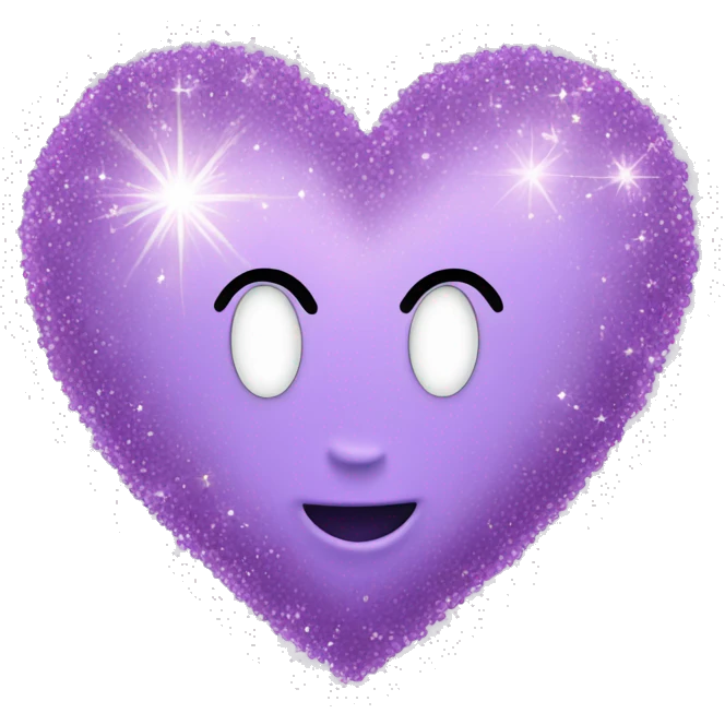 Lilac heart with sparkles emoji