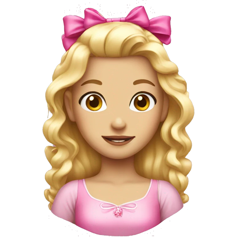 Blonde princess with pink hair bows emoji