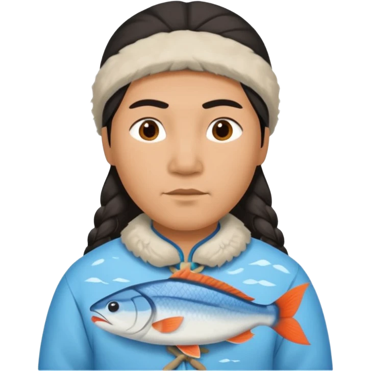 inuit with fish emoji