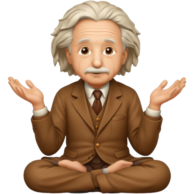 sitting philosopher-statue as albert einstein and blessing emoji