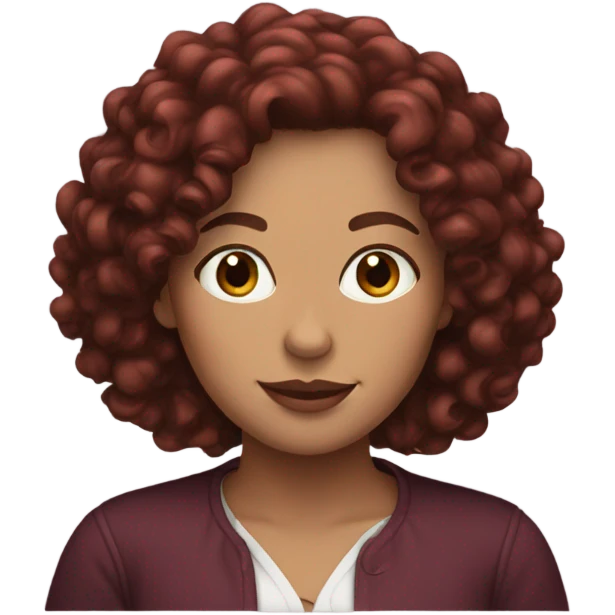 Brunette with curly burgundy hair emoji