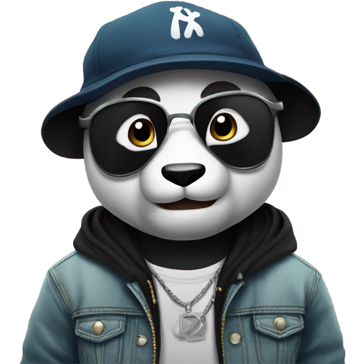 Rapping panda bear emoji