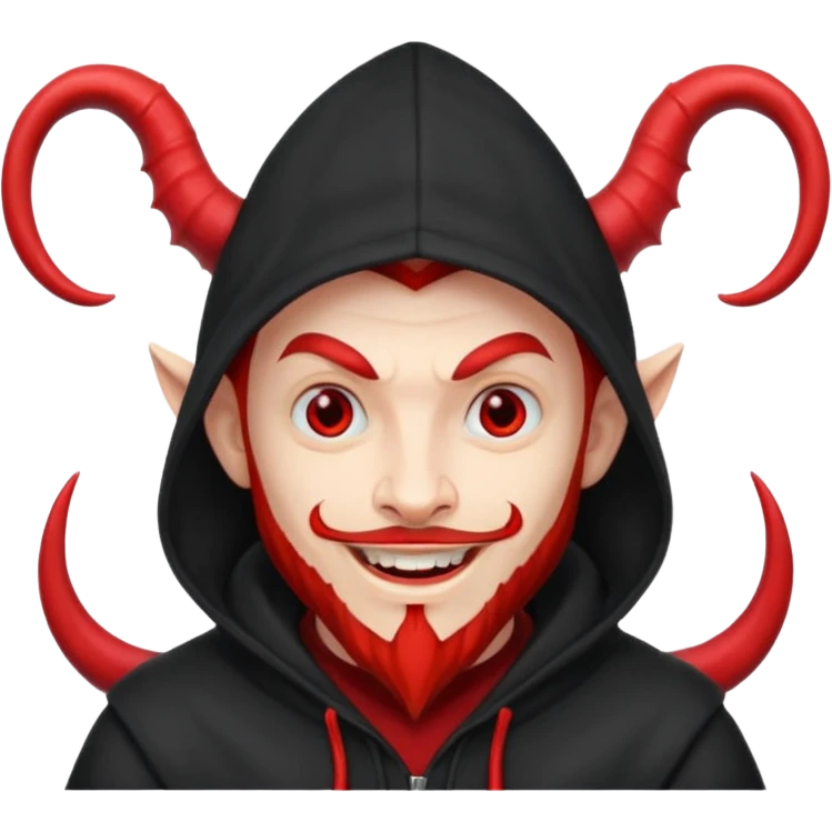 devil with hoodie and hat emoji