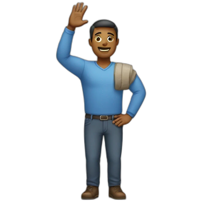 man lifting his hand emoji