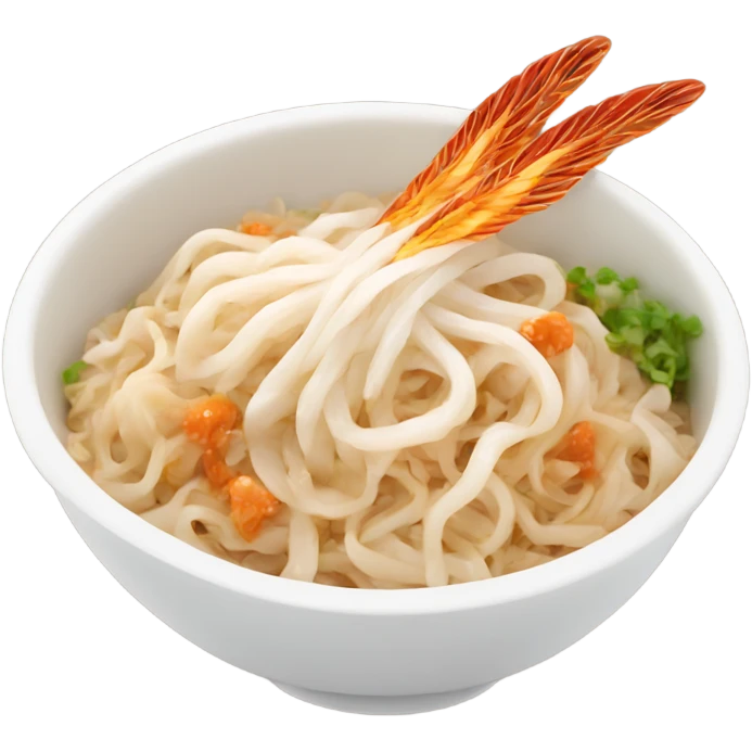 Flat rice noodles with wings emoji