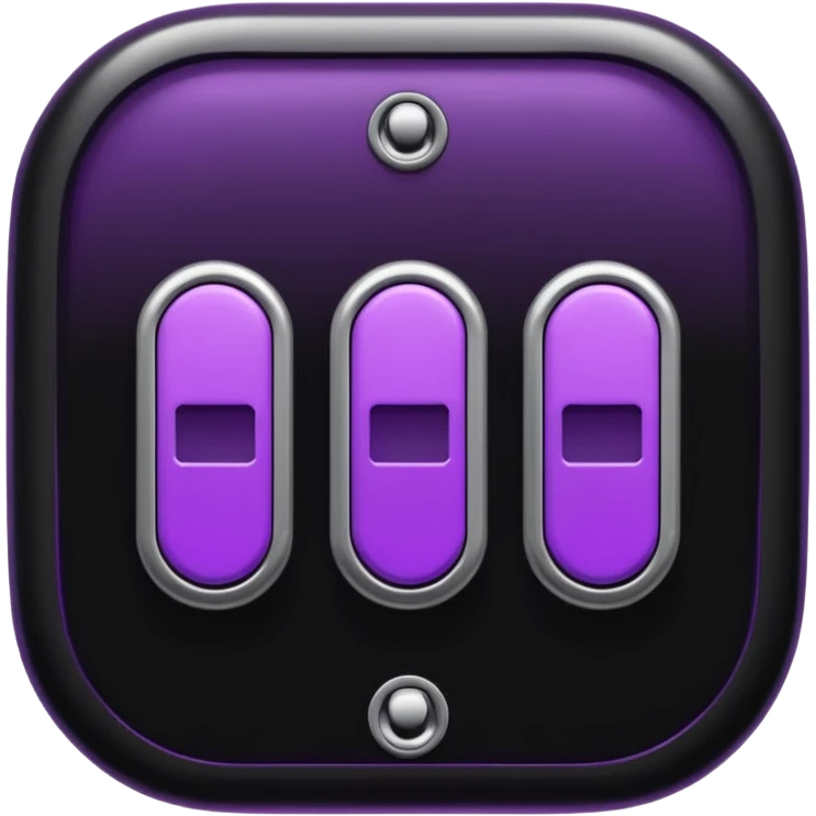 switch on toggle in black and purple emoji