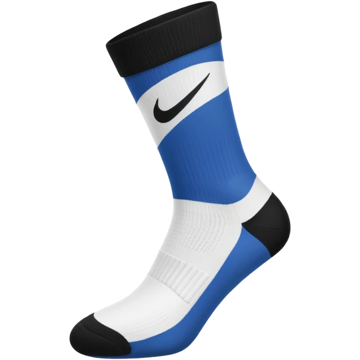 single white athletic sock with black swoosh logo emoji