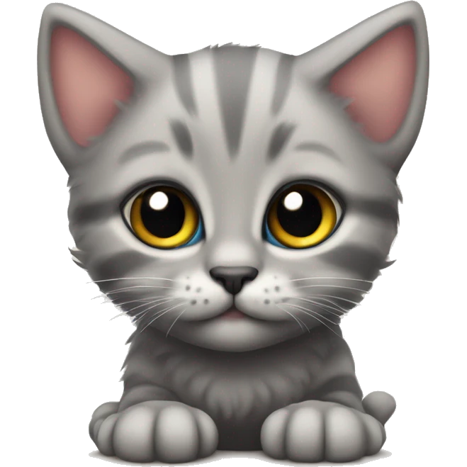 Kitten met grote ogen en lange wimpers emoji