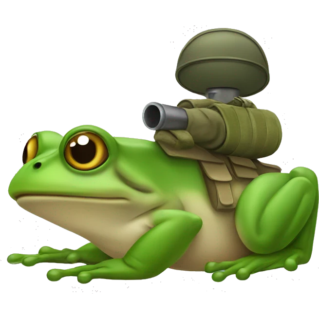Frog as a soldier emoji