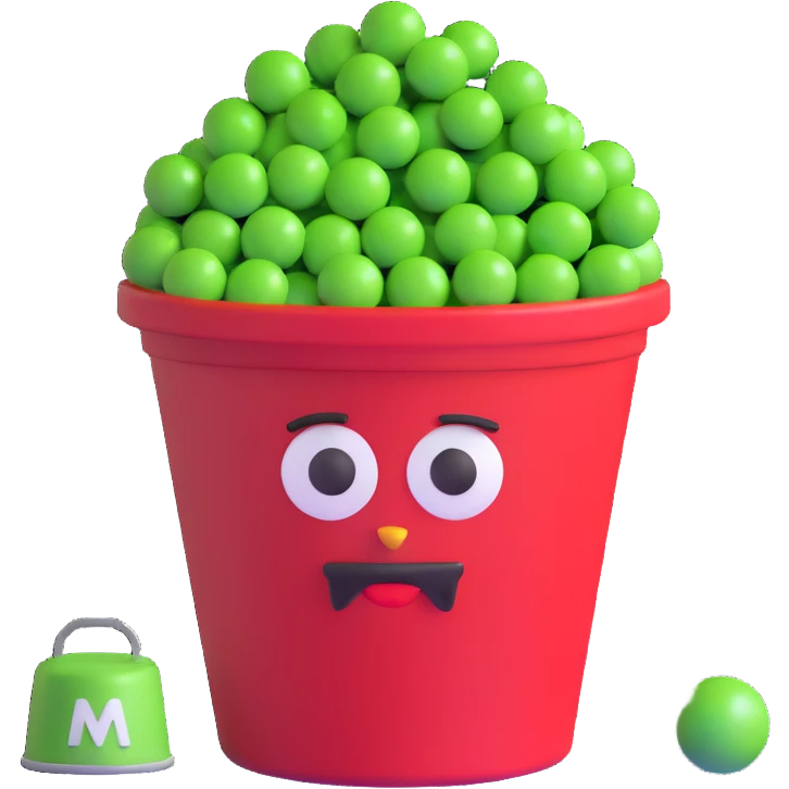 KFC bucket with a green M&M character sitting inside it emoji
