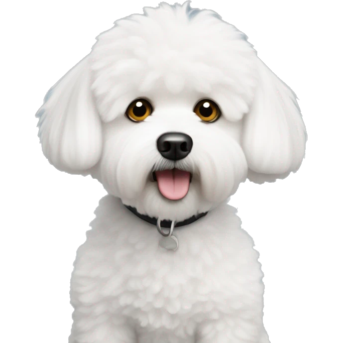 A little confused white bichon frise dog emoji