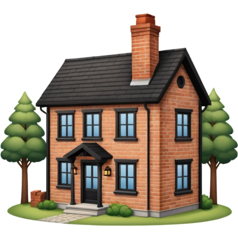 great cozy shared house. outside look, house emoji