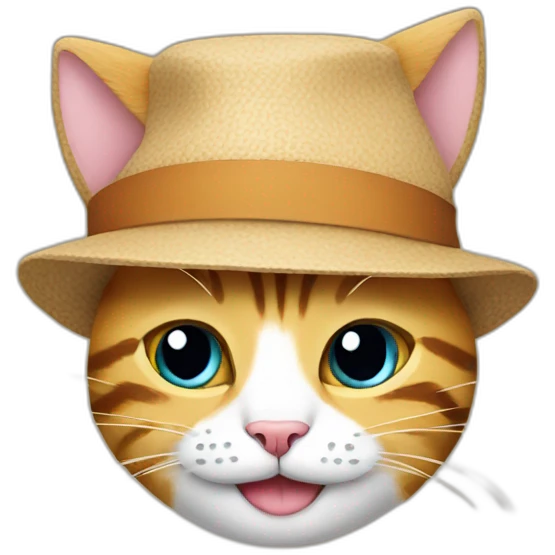 Smile with a cat as a hat emoji