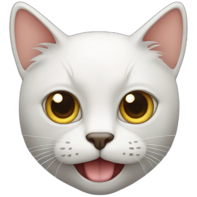 Cat with 3 eyes and 2 mouths emoji