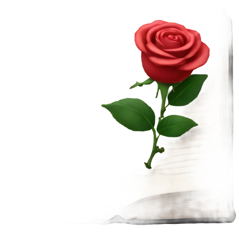Black book with a rose emoji