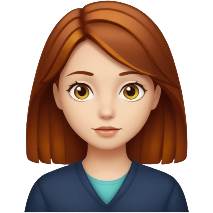 Auburn dark brown yellowish hair girl emoji
