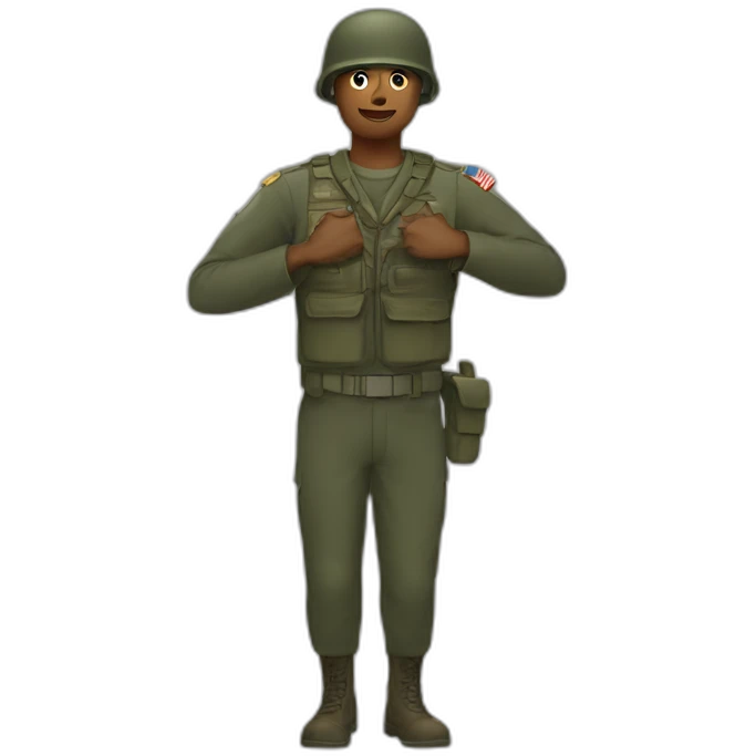 Soldier salutating emoji