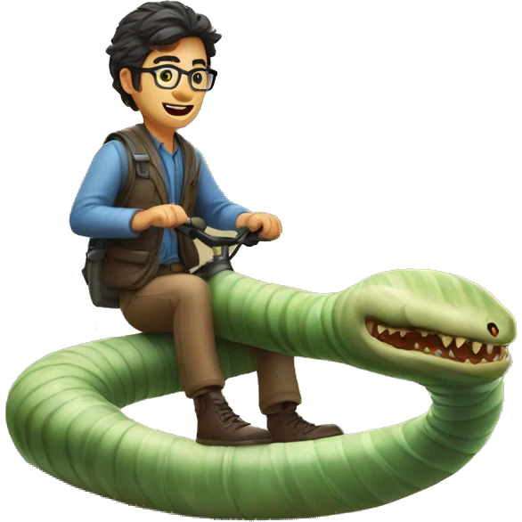 Nerd riding dune sand worm emoji