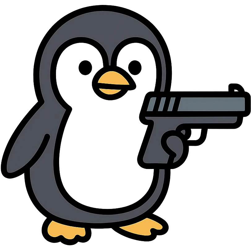 penguin holding a gun emoji