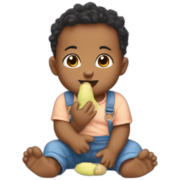 Baby chewing on toes emoji