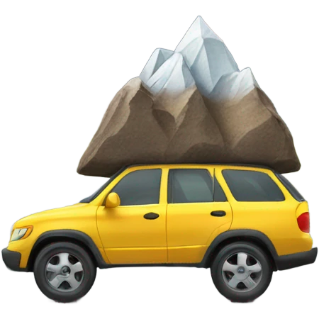 driving car mountain emoji