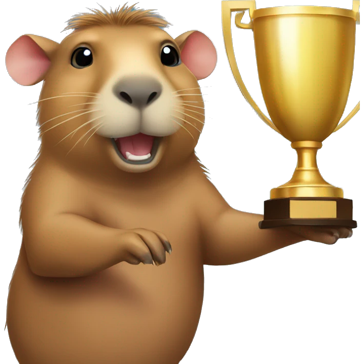 Capybara with a trophy emoji