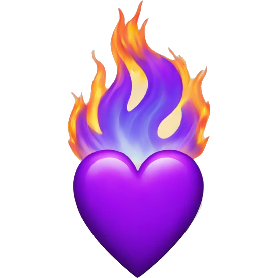 Purple Heart on Fire  emoji