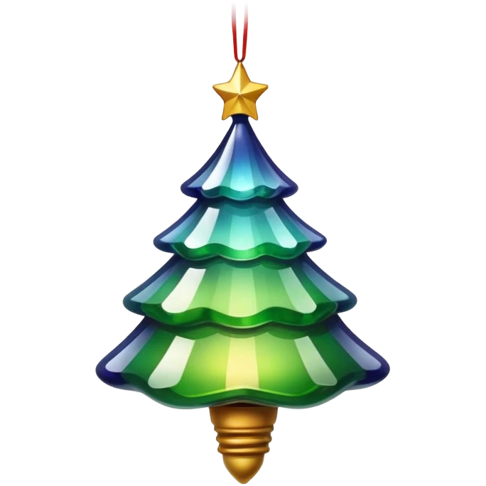 magical classic christmas tree ornament hanging from a thread emoji