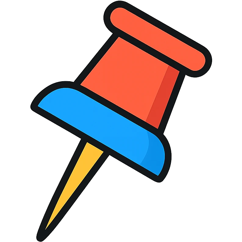 pin needle, vibrant color icon style emoji