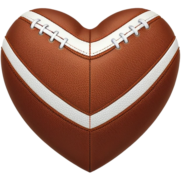 heart shaped American football ball brown emoji
