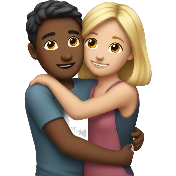 Back hug boy and girl emoji