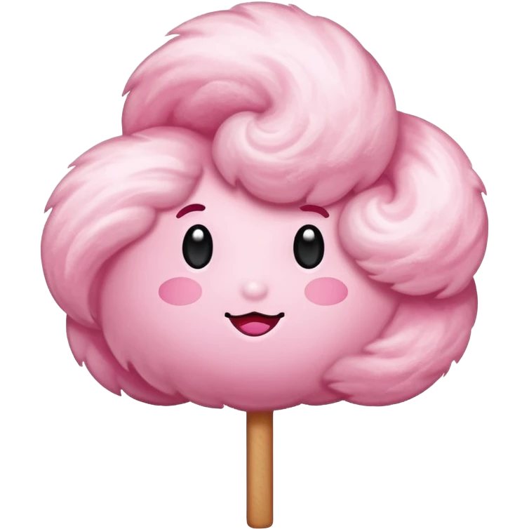 Candy floss emoji with no face and it leaning towards the side with just the candy floss  emoji