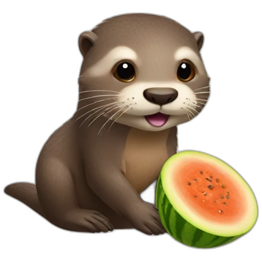 otter in shape of mars with melon hair emoji
