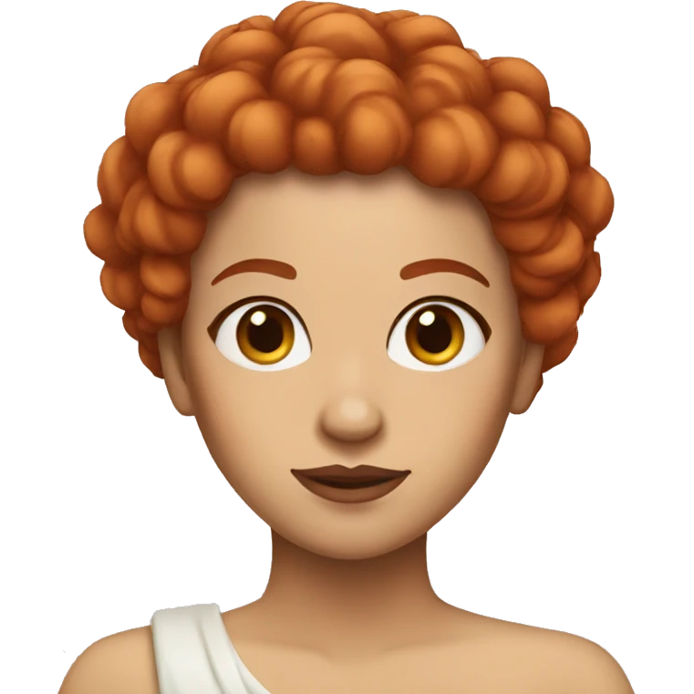 Queen with messy redhair and light brown eyes  emoji
