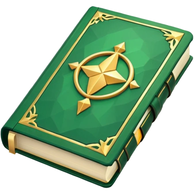 fantasy magic green book low poly emoji