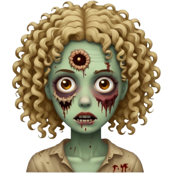 zumbi de cabelo cacheado feminina emoji